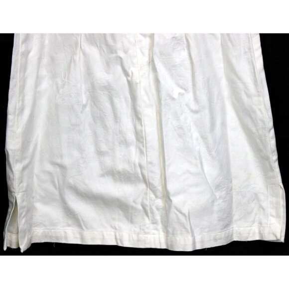 Vtg 1980s Espirit Dress Women White on White Tank Summer Wine Grapes Leaves Vine - Picture 9 of 14